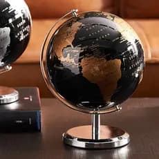 Globo Terrestre Giratorio Decoracao Luxo Metal Mesa Presente