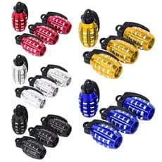2 Tampinha Biquinho Válvula Pneu Carro Moto Alumínio Várias Cores Bicicleta Bike Estilo Bico