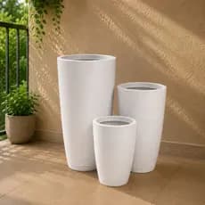 Kit com 3 Vasos Cone Bojo Polido para Plantas – Vasos Decorativos Resistentes
