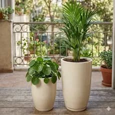 Kit Vaso Cone Bojo Polido N°1 e N°2 | Decoração Moderna | Resistente | 2 Peças Vaso Para Plantas Decoração