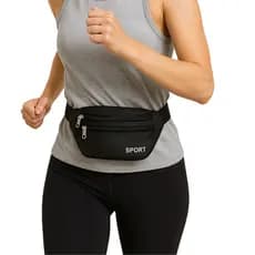 Pochete Esportiva Unissex Sport Bag Preta | Corrida, Academia e Viagem