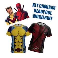 CAMISAS KIT FILME DEADPOOL E WOLVERINE