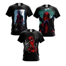 CAMISA - CAMISETA DEADPOOL - MALHA SUEDE