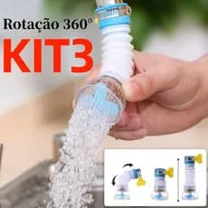 KIT Bico Retrátil Chuveirinho Giratória 360° Filtro De Água Arejador para Torneira Lavatório Cozinha