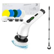 Escova Elétrica De Limpeza 9 Em 1 Sem Fio Giratória Com Cabo Extensor Recarregável T&Z MA-8829