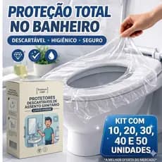 KIT Com 10,20,30,40 e 50 Unidades Forro Protetor para Assento de Vaso Sanitário Privada Banheiro