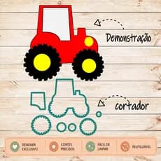 Cortador Trator Fazendinha Fazenda Molde para Pasta Americana Confeitaria e Artesanato