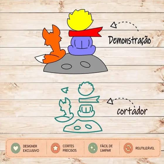 Cortador Pequeno Principe  Raposinha raposa Molde Forminha para Confeitaria e Artesanatos