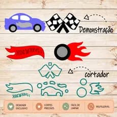 Cortador Hot Wheels Kit e Unidade Carro Bandeira Logo Roda Molde para Confeitaria e Artesanato