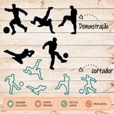 Cortador Silhueta Jogador Futebol Copa Mundo Kit e Unidades Molde Forminha Confeitaria Artesanato