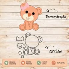 Cortador Ursinho Urso Corpo Molde Forminha para Pasta Americana Confeitaria e Artesanatos