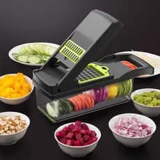 Profissional Multiuso Cozinha Slicer Aço Inox 12 em 1 Fatiador Cortador Ralador De Legumes Verduras Frutas Alimentos