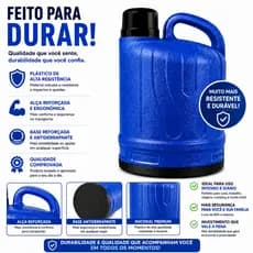 Garrafão Térmico 5 Litros Garrafa Térmica Conservar Bebida Quente Frio Gelado Camping Obra