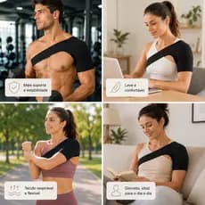 Ombreira Ortopédica Neoprene Suporte Ombro Ajustável Estabilizador Dor Tendinite Bursite Lesão