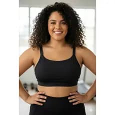 Top esportivo Fitness plus sise com bojo Removivel e Alças ajustáveis Sutiã Top Faixa Academia plus sise alça 18 mm
