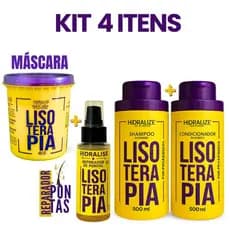 Kit Lisoterapia  Shampoo Condicionador - Máscara - Óleo 60ml - Hidratação