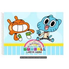 Livro de Colorir Mundo de Gum ball – Presente Criativo, Personalizado e Envio Imediato