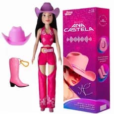 Boneca Ana Castela + Lindo Chaveiro de Brinde Baby Brink | Boneca Boiadeira | Presente Infantil