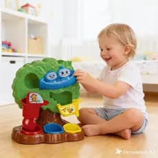 Brinquedo Educativo Árvore Mágica - Sensorial que Estimula Desenvolve Coordenação, Cores e Formas