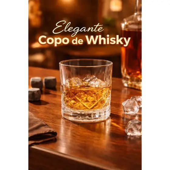 Jogo Copos Whisky Mimo Style 340ml Kit 6 Copos Vidro Duplo Old Fashioned Bar
