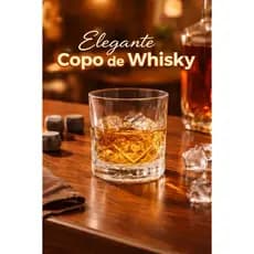 Jogo Copos Whisky Mimo Style 340ml Kit 6 Copos Vidro Duplo Old Fashioned Bar