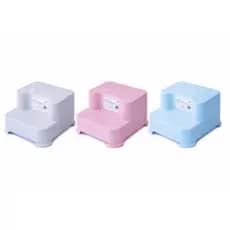 Banquinho Escadinha Infantil 2 Degraus Antiderrapante – Seguro e Prático! Azul, Cinza e Rosa