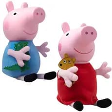 Boneca Peppa Pig e George BabyBrink Novabrink |  Bonecos Macios em Pelúcia e Vinil Infantil