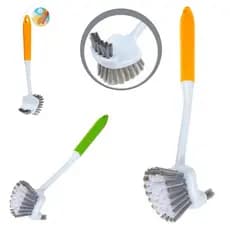 Escova de Limpeza Dupla Multiuso Cabo Longo - Ideal para Banheiro - Limpa as Partes Mais Difíceis