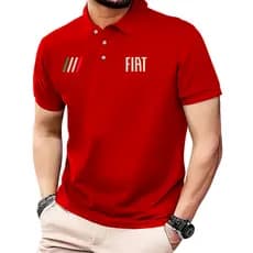 camisa polo fiat listra colorida camiseta uniformes Casual