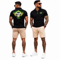camisa polo brasil Cristo masculino malha premium