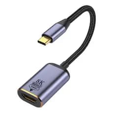 Adaptador Hdmi 2.1 Fêmea Para Usb-c Macho 8k 60hz 48gbps Violeta-escuro