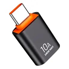 Adaptador 240w Otg 10a Usb 3.0 Femea X Usb Tipo C Macho - Preto