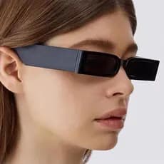 Mulheres Óculos De Sol Dos Homens Do Vintage Quadro Estética Shades Eyewear Retro Quadrado Pequeno Para As/Feminino Hip Hop Preto