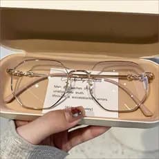 Versão Coreana Anti-Azul Luz Poligonal De Metal Óculos De Moda Para Homens E Mulheres Tendências Proteção Os Olhos De Computador Indoor Podem Substituir Lentes