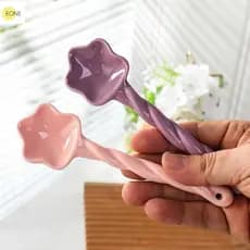 EONE Colher Em Forma De Estrela De Cerâmica Torcida Bonito Cabo Longo Creme Design De Agitação De Café Quente