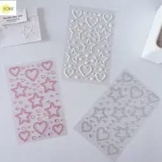 EONE 3D Estrela Coração Cristal Stiers Crianças DIY Decoração Auto Adesivo Jóias Artesanato Brilhante Strass Meninas Pre