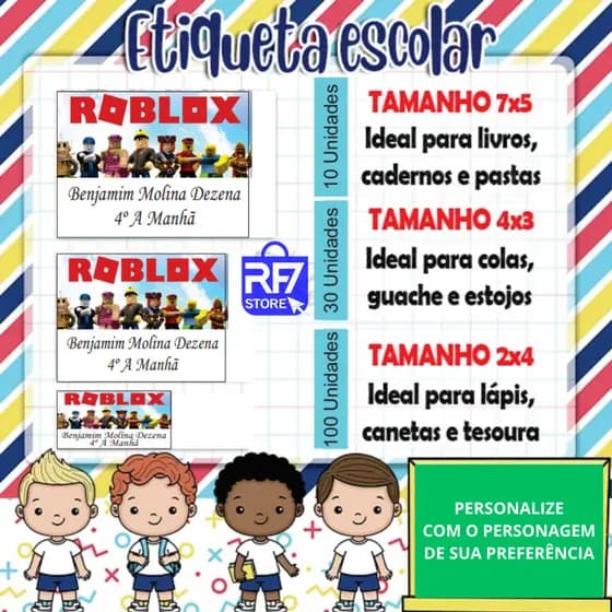 140 Etiquetas Adesivas Escolar para Lápis e Canetas, Cadernos e Livros, Estojos material escolar, identificação em Vinil