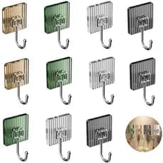 Ganchos Adesivos Transparentes Cristal de Luxo Metal para Paredes em Geral Super Resistentes