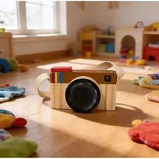 Câmera de brinquedo Madeira-Brinquedo Montessori-decoração retrô-Brinquedo Câmera Infantil