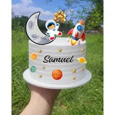 Topo de bolo/ topo de bolo personalizada/ topo de bolo astronauta.