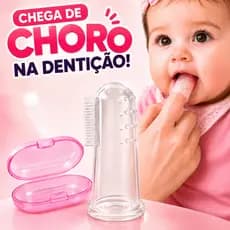 Escova Massageadora Silicone Bebê Dedal Alívio Dentição Infantil