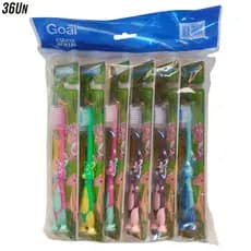 KIT 12 a 36 Escova de Dente Infantil Canguru +5 Anos Macia Com Protetor de Cerdas Limpador de Língua e Bochechas