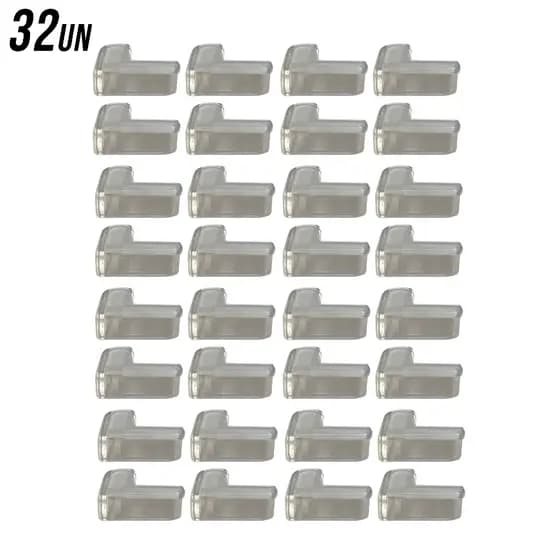 KIT 8 a 32 Protetores de Quina em Silicone P/ Crianças e Bebê - Segurança Infantil P/ Mesa, Móveis, Armário, Estante