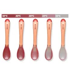 Até 2 Colher Infantil Muda de Cor Termo Sensível Térmica Silicone