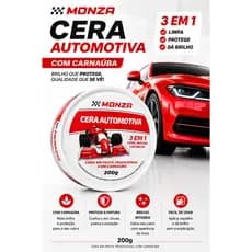 Cera Automotiva Monza 200g Com Carnaúba Brilho Intenso
