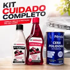 Kit Limpeza Carro Cera Polidora Lava Autos Silicone