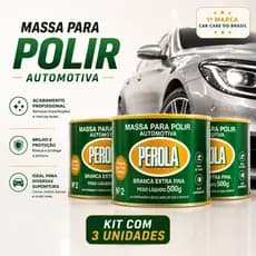 Kit 3 Massa Para Polir N°2  Branca Extra Fina Pérola 500g