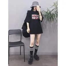 Meia Longa estilo modelo k pop Listrada Coreana