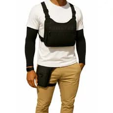 Pochete Colete Tático tórax Ajustável Chest bag Masculina feminina urbano Multifuncional