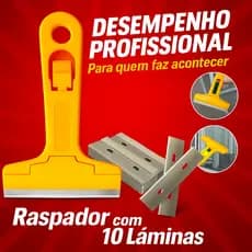 Raspador de Vidro de Box Adesivo Banheiro Tintas Azulejo 10 Lamina